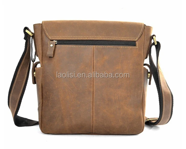 men's vegan leather messenger bag