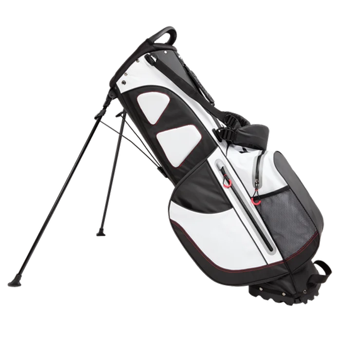 Oem Customized Grey White Golf Stand Bag With Valuable Pockets 14 Way