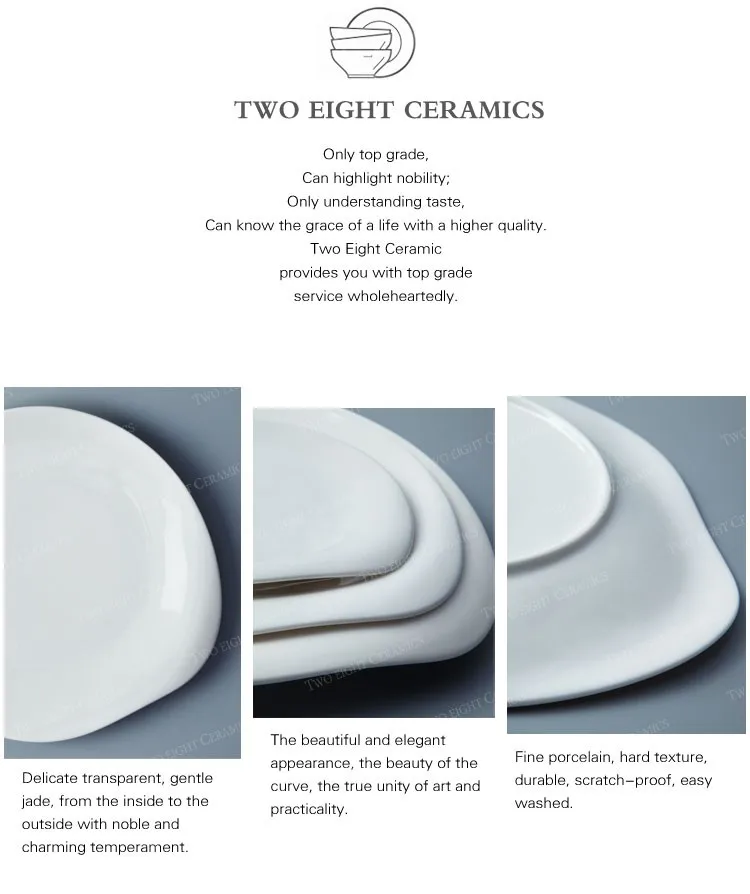 Wholesale ceramic glaze ceramic plates for restaurants, hotel ware porcelain