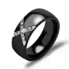 X Cross Ceramic Rings Plus Big Size For Man AAA Crystal Jewelry Rings