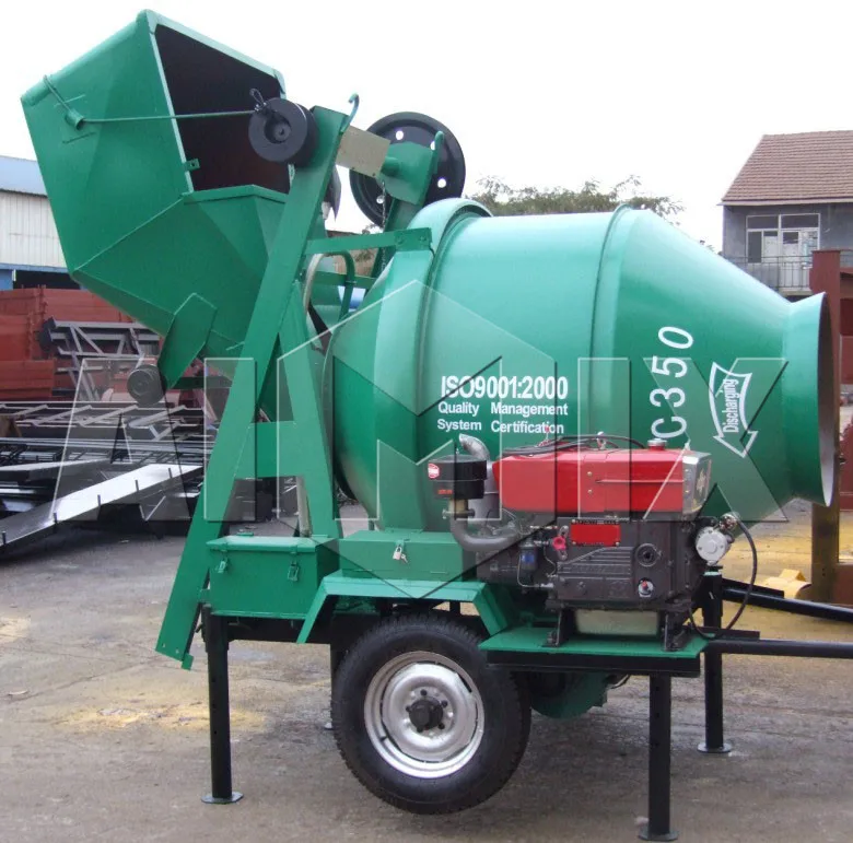 Jzr350 Diesel Rotating Drum Mixer Tilting Drum Type Concrete Mixer