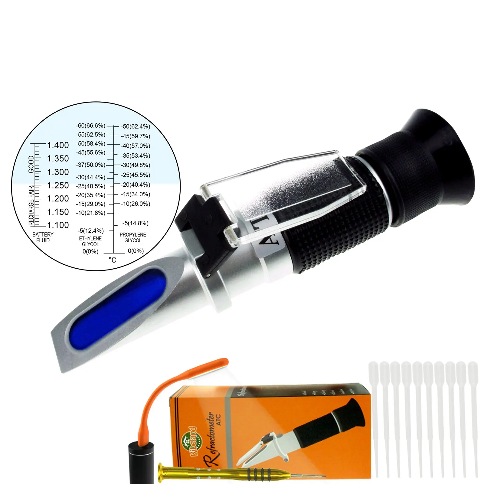 Buy Kibeland Handheld Battery Coolant Refractometer with ATC