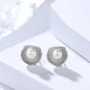 925 sterling silver seashell and mother of pearl stud earring for women