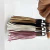 Popular Usb Creative pendant Leather key Rings for Android 2-in-1 Stripe data cabl