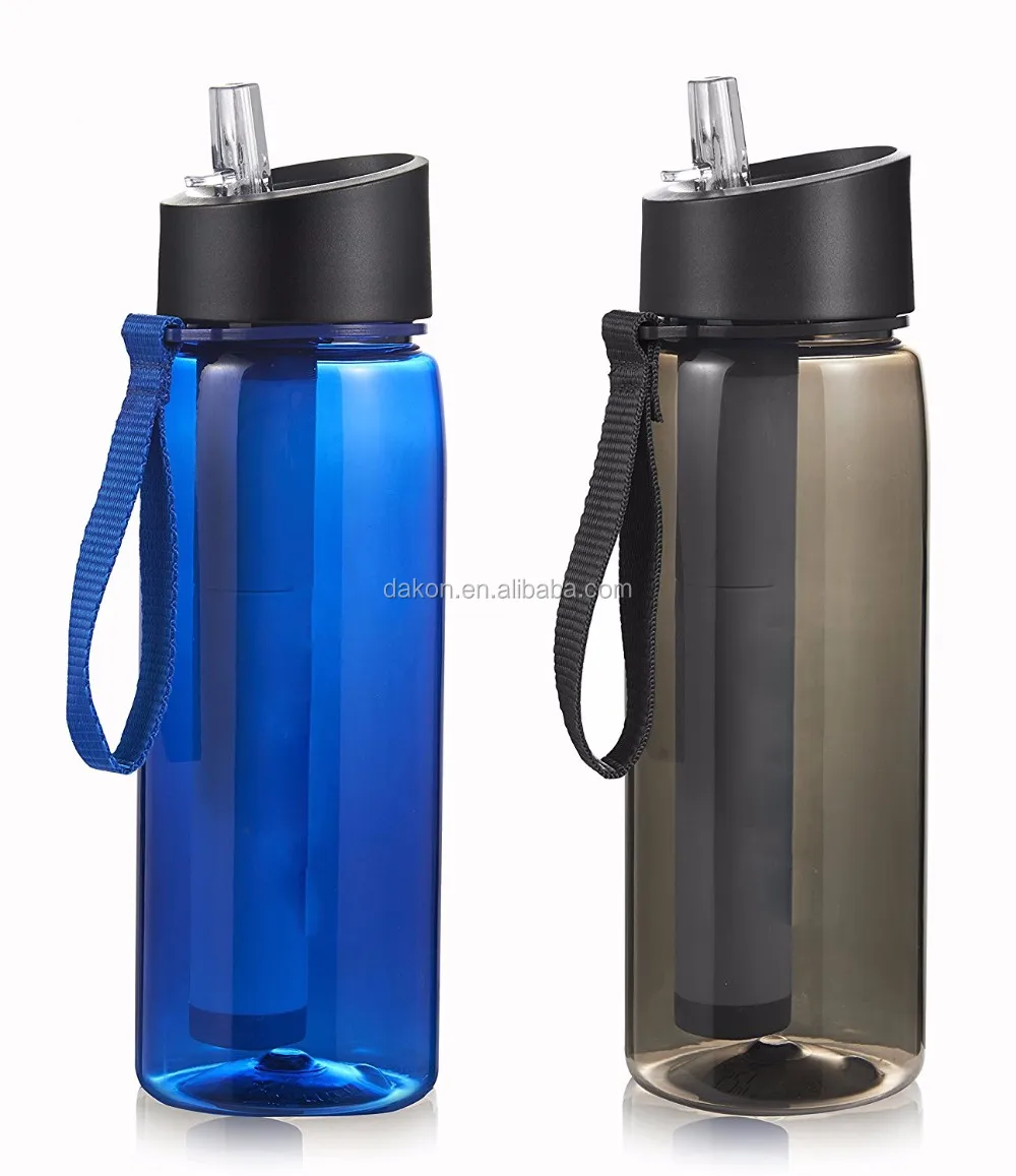 New Type Water Filter Bottle With Replaceable Straw Bpa Free Leak Proof ...