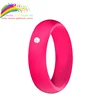 5.7mm Silicone nurse rings with Rhinestone for Women Rubber Wedding Bands with stone Silicone Engagement Ring with diamond