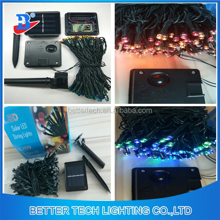 Solar Powered 100 Led Rgb Light Strip Outdoor Strings Garden Rope