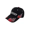 Fashion custom embroidered logo black flame baseball cap sports caps for outdoor