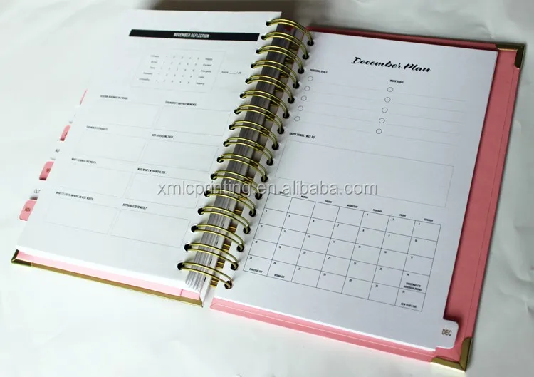 Custom Gold Spiral Bound Day Planner,Weekly Planner,Year Planner Buy