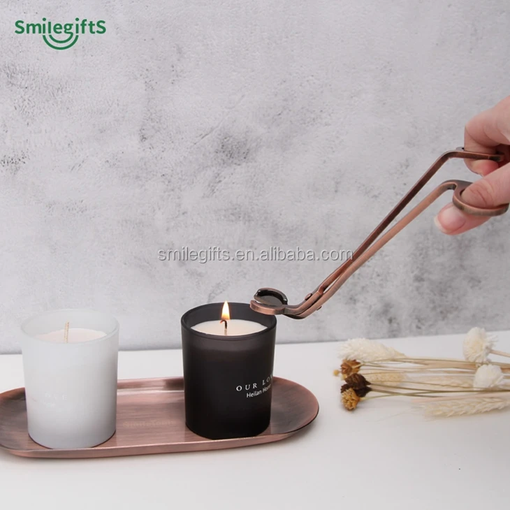 Luxury Shiny Rose Gold Copper Candle Wick Trimmer Candle Snuffers With