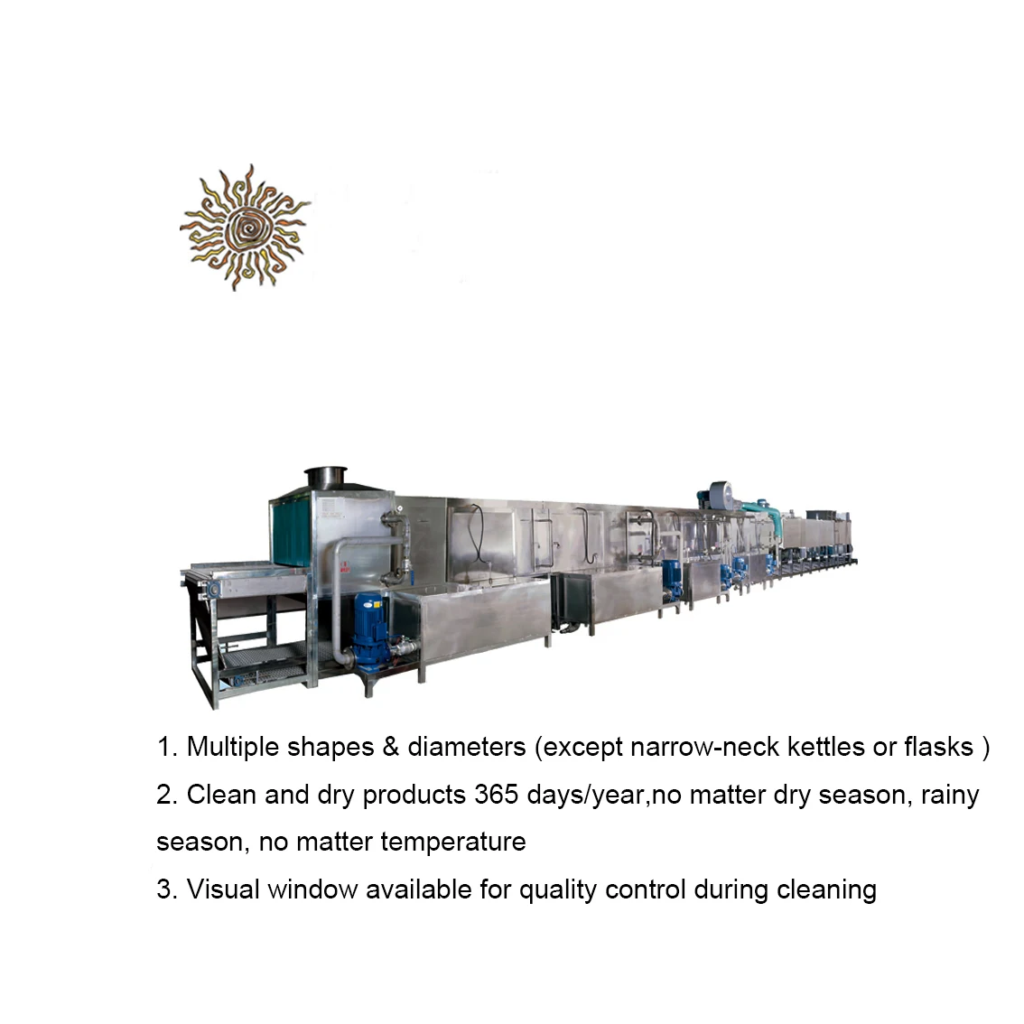 High efficiency utensils washing line recycle washing line for cookware