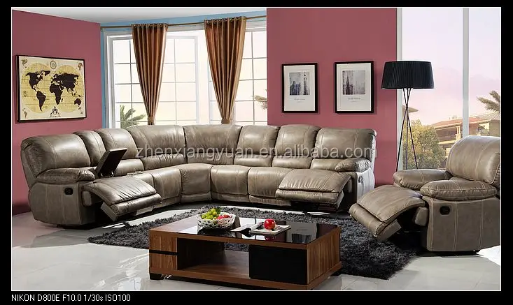 Contemporary 3-Piece Upholstered Transitional Sectional Set with 4 Recliners, Storage Console, and Cup Holders