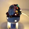 Christmas led decoration ceramic santa 3d night light for baby and kids