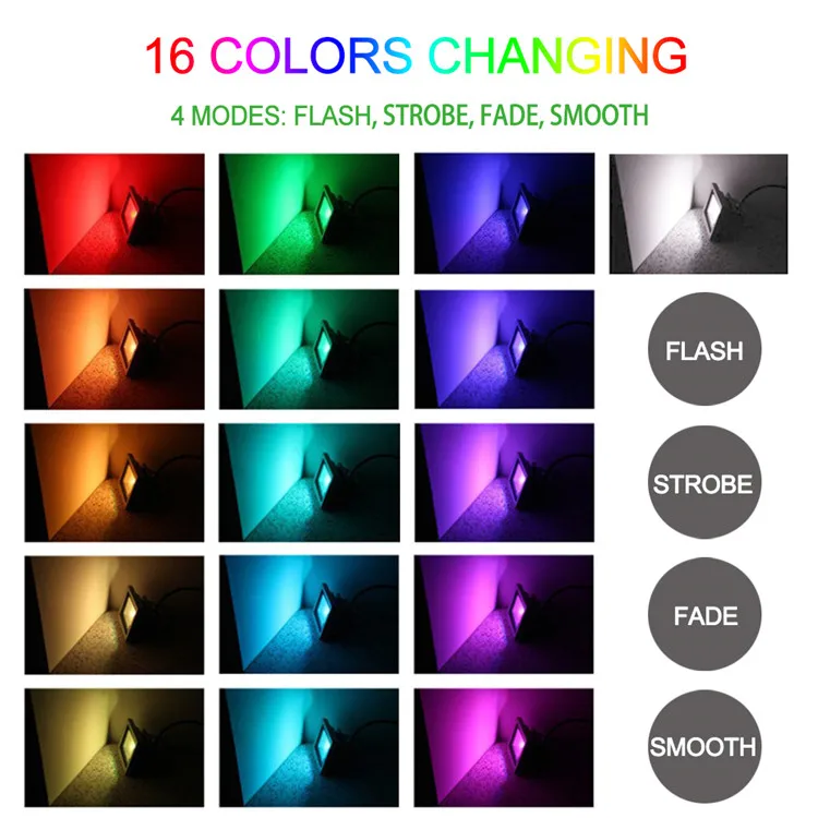 100w 200w 300 Watt Rgb Led Flood Light Ip65 Waterproof Outdoor Color