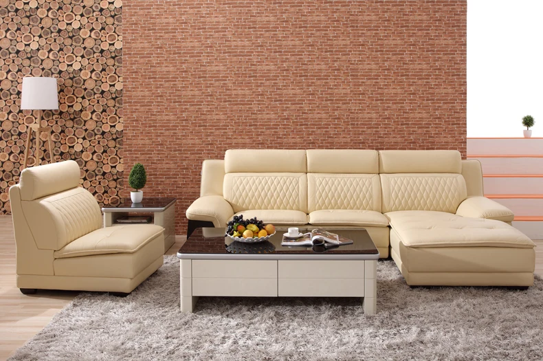 Muebles De Lujo Zuoyou,Juego De Sofá De Cuero Auténtico Para Sala De