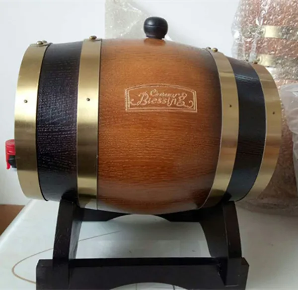 SS tap mini 5L oak barrel,wood storage barrel,wine barrel