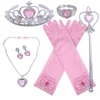 Wholesale christmas gifts princess dress up accessories jewelry set with crown ear ring bangle for birthday Party LP10001