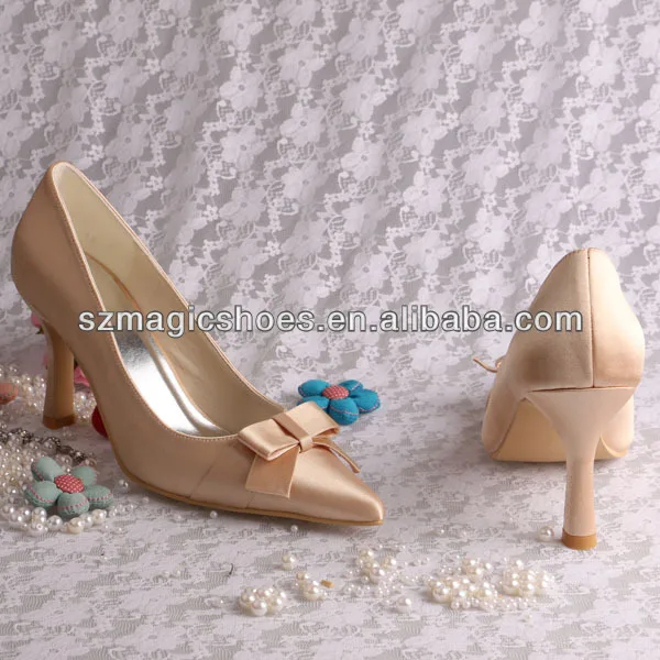 pink satin wedding shoes