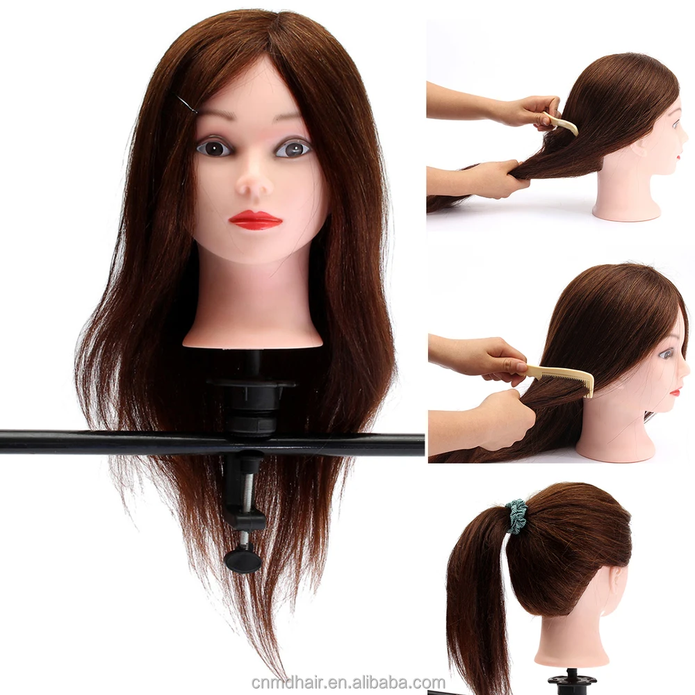 100 Human Hair Mannequin Head Hairdressing Practice Can Be Color