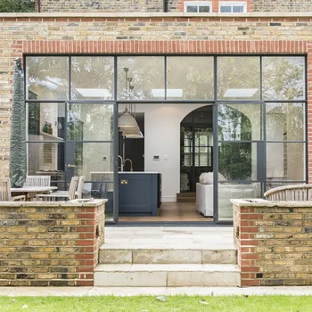 American Style Tempered Glass Storm Windows Aluminum Frame