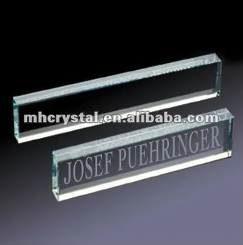 Engraved Crystal Name Plate Mh B0211 Buy Logo Name Plate
