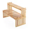 High Quality 2 Tier Rack Bamboo Flower Stand Plant Pot Stand