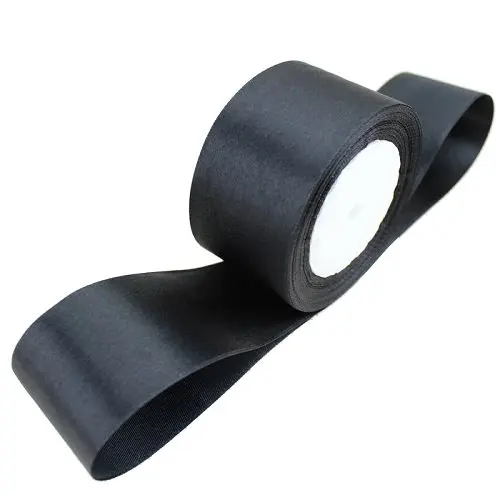 TOOGOO(R) 1 roll (25 yards/roll) 2'' (50mm) single face Satin Ribbon Webbing Decoration Gift Christmas Ribbons(black)
