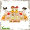 Handmade wooden ice cream shop cone holders,promotion retail ice cream display stand,antique food desktop storage rack wholesale