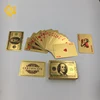 Customized USD 100 Colorful 24k Gold Playing Cards Poker Game Set With 54 Cards For Gift Or Decoration
