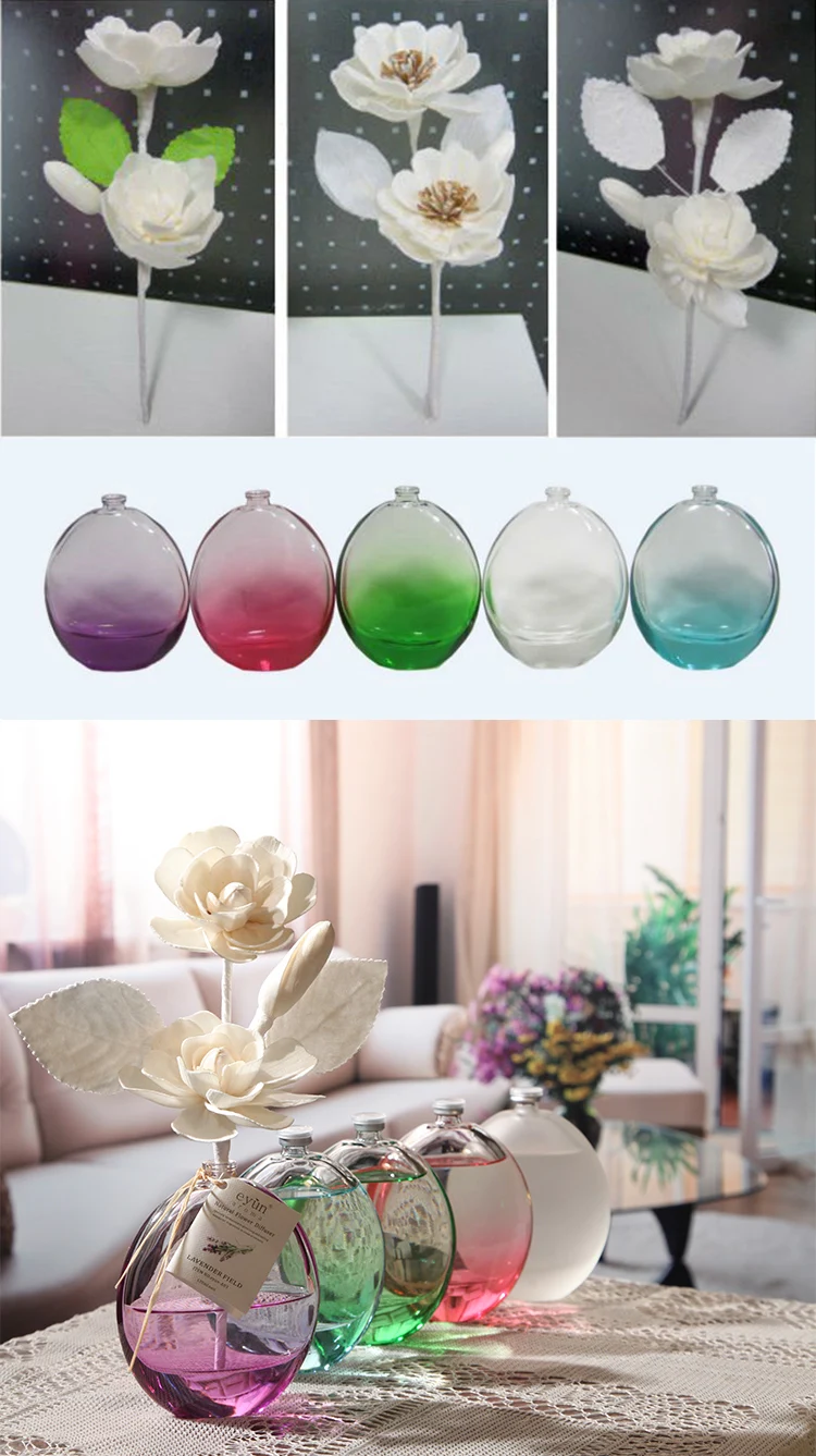 Wedding favor gift fresh air rose scent elegant glass bottle reed diffuser set