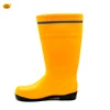 Reliable Reputation Yellow PVC Rain Safety Boots with Reflective Strip