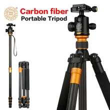 QZSD Q999C Professional Lightweight Portable Carbon Fiber Photography Tripod Monopod For Camera + Ball Head With Bag