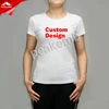 Woman fitted White T shirt Round Neck with custom design on it