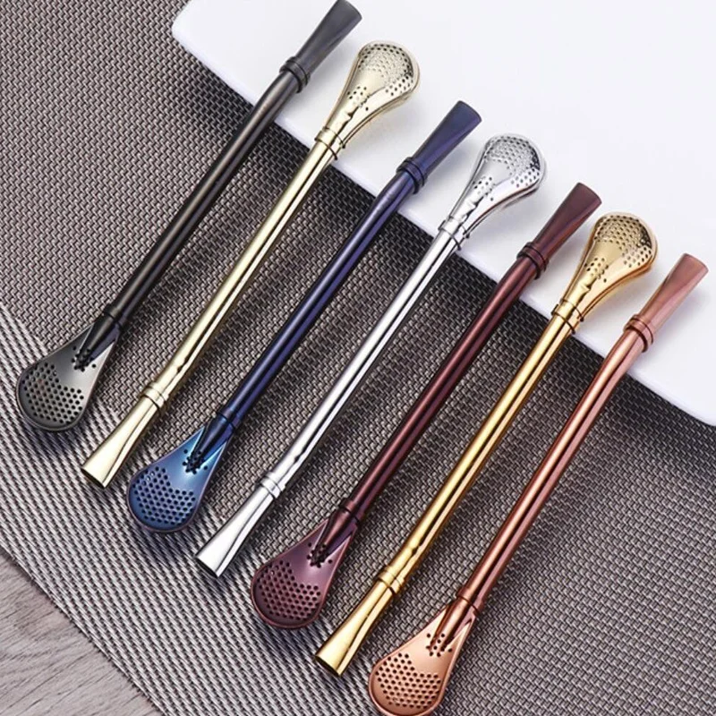 Wholesale Environmentally Friendly Stainless Steel Straw Soup Spoon Hot