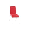 Antique fine dining room furniture stainless steel pu leather red dining chair suitable for home office and restaurant use