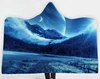 Fall Winter Printed Universe and Planet Comfortable Wearable Throw Plush Blanket with Hood and Lining