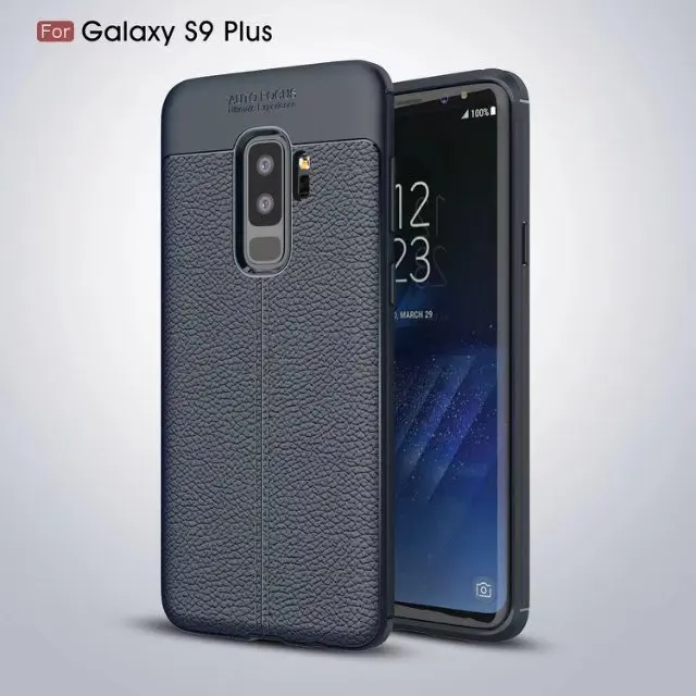 New Design Carbon Fiber Lichee Pattern For Samsung Galaxy S9 S9 Plus Soft TPU Case For Samsung Galaxy S9 S9 Plus