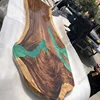 custom-made epoxy resin walnut slab table in stock moq is 1 pcs for trial order door to door service is available