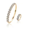 65054 xuping artificial 14K gold plated bangle and ring women jewelry sets
