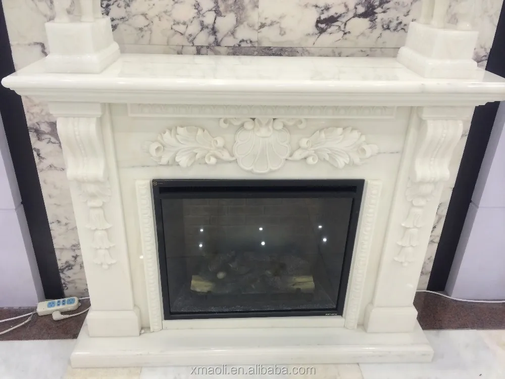 Custom Unique Special Design Carved Marble Fireplace For Sale
