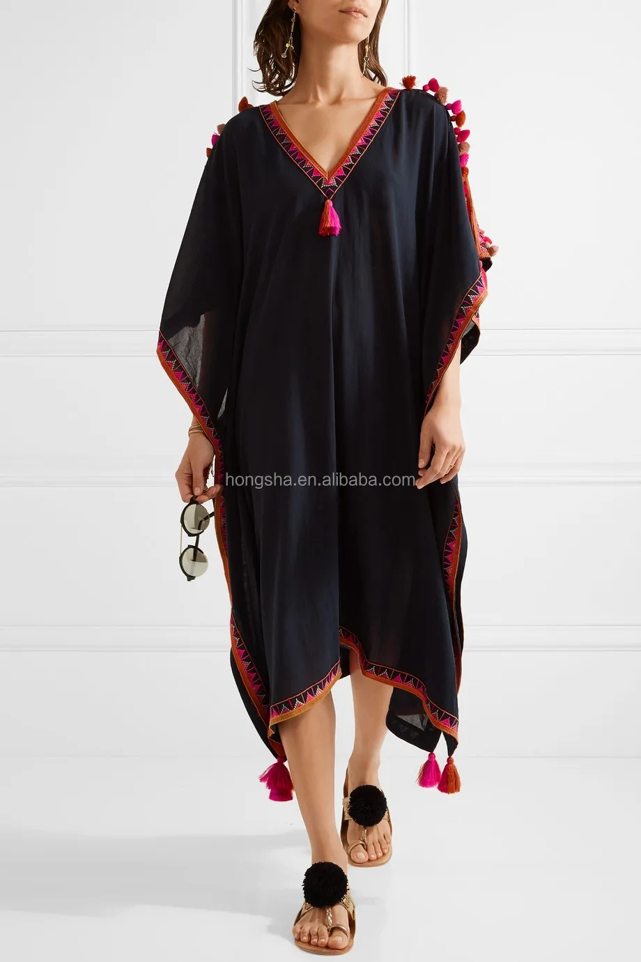 mexican embroidered kaftan