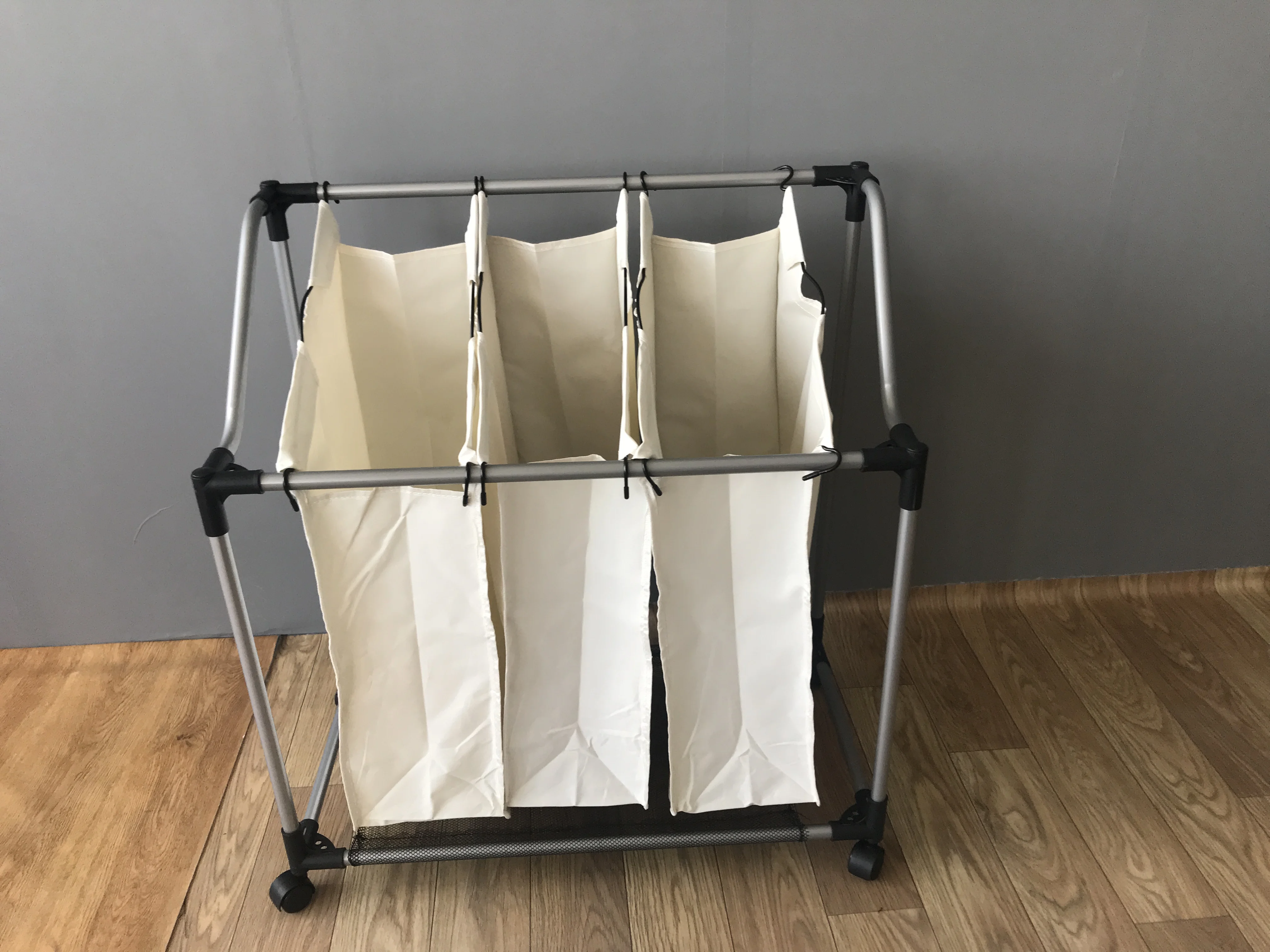 Metal Laundry Cart With Wheels / Hotel Laundry Cart / Folding Laundry