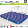 manufacturer eco-friendly bed mattress folding dark blue pvc flocked inflatable double air bed with lines welding