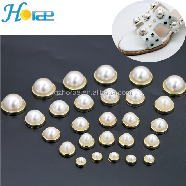 8mm Pearl Rivet,100 Sets White Pearl Rivet Studs Half Hole Pearls Rivets Imitation Pearl Studs for Clothes Pearls Rivets Studs Buttons for Leather Craft Shoes Belts Bags Hats DIY Accessories 