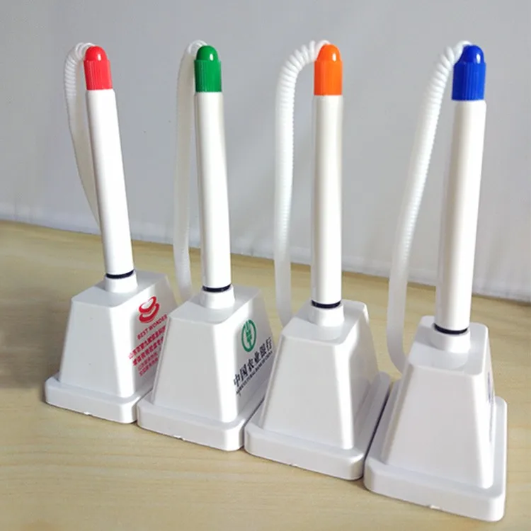 Guangzhou Cheap Plastic Counter Desk Pens With Chain Buy Desk Pen