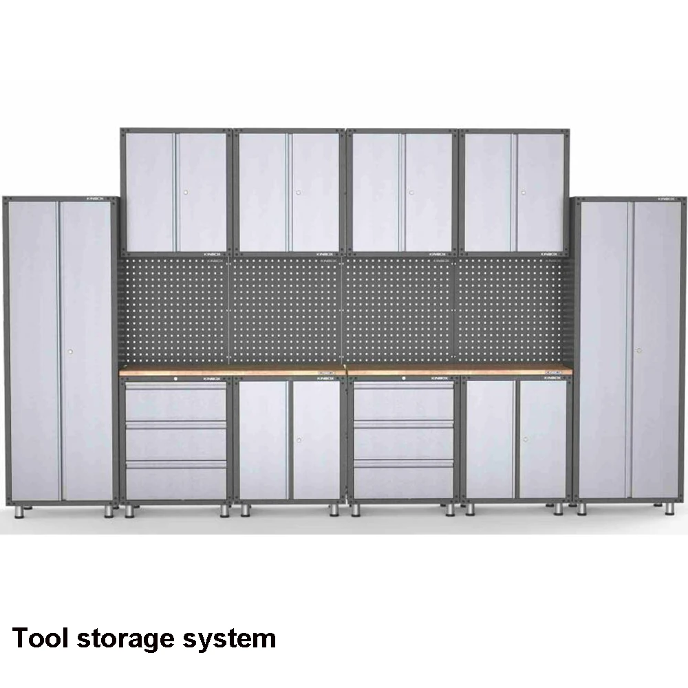 Mobile Workbench And Base Wall Cabinet Set Modular Garage
