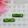 Wuzhou rectangle shape green glass gems baguette step cut crystal gems