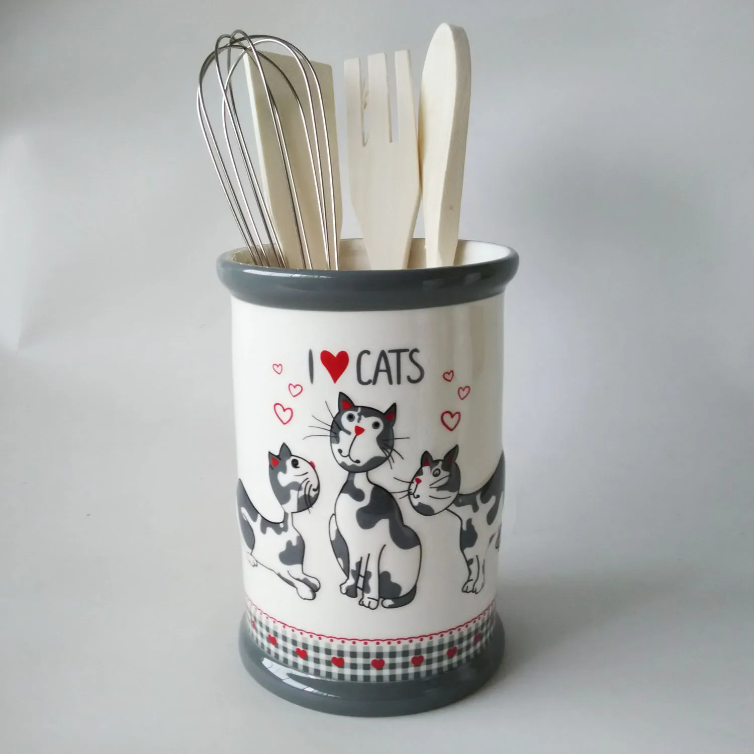Custom Cat Shaped Cookware Ceramic Kitchen Tool Utensil Holder