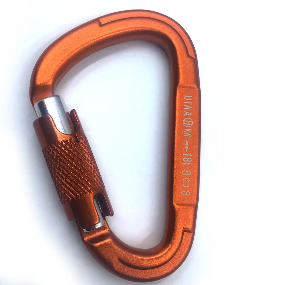 BT-2458 D Shaped Colorful Tensile Aluminum 25KN Carabiner for Climbing Auto Locking Carabiner Spring Gate