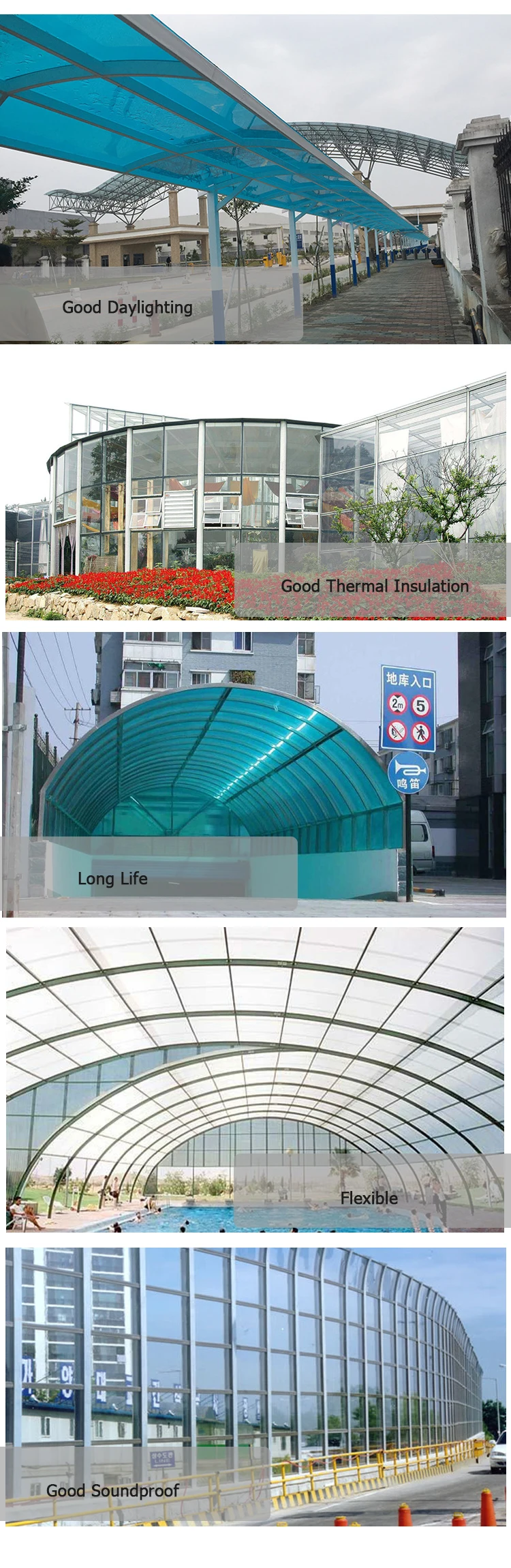 Lexan Plastic Material 8mm Polycarbonate Soild Sheets For Awning
